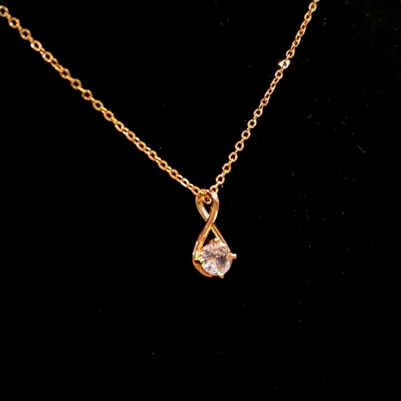 Certified 2 Carat Moissanite 18k Gold Plated Over Sterling Silver Necklace - Picture 7 of 12